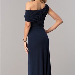 Navy Jersey Mother of the Bride long dress